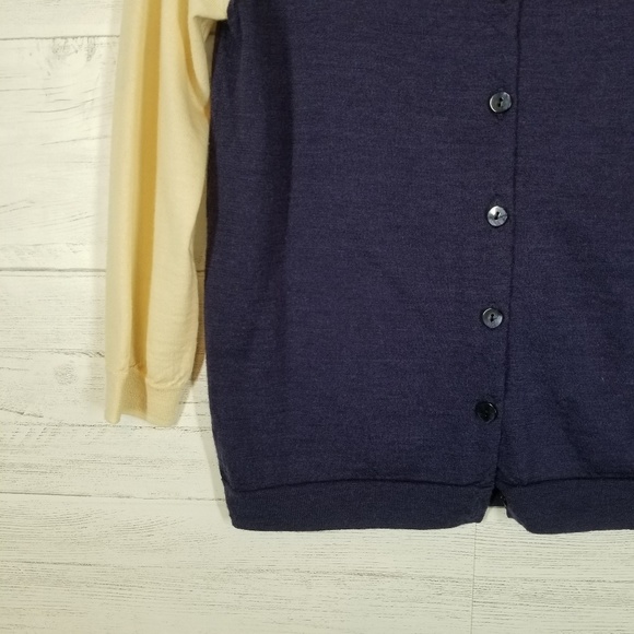 Fossil Cream & Navy Button Front Cardigan Sz Large - Picture 4 of 5